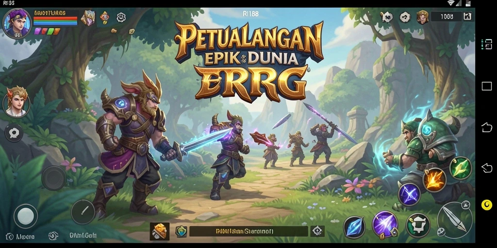Tampilan gameplay <strong>RI188</strong> yang menakjubkan dengan aksi RPG yang mendebarkan.