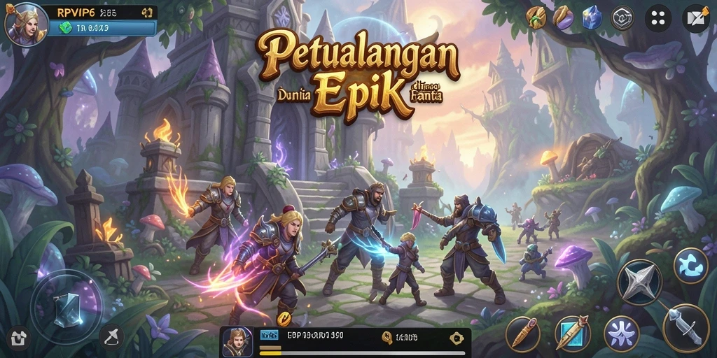 Tampilan gameplay RPG RPVIP6 yang memukau dan interaktif.